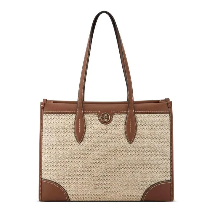 Kyelle Jet Set Tote Natural Dark Camel WomenMen Nine West Totes and Backpacks Kyelle Jet Set Tote Natural Dark Camel WomenMen Nine West Totes and Backpacks