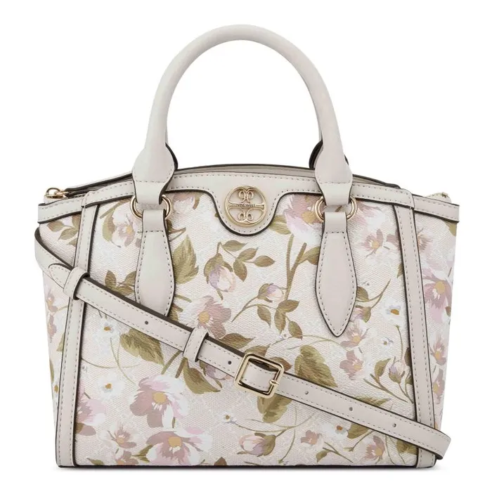 Kyelle Small Satchel Crossbody Floral Logo Milk WomenMen Nine West Satchels and Shoulder Bags