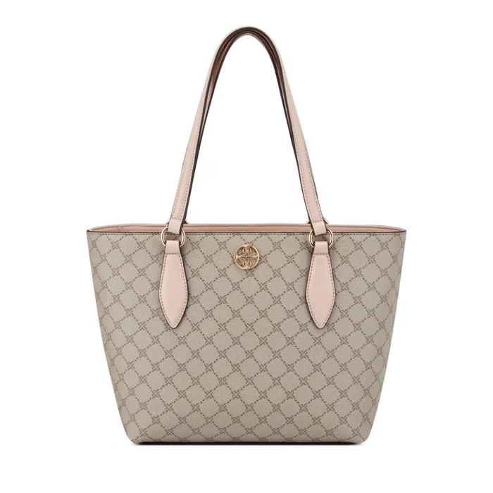 Kyelle Small Tote Beige Logoconfetti WomenMen Nine West Totes and Backpacks