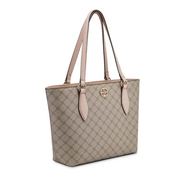 Kyelle Small Tote Beige Logoconfetti WomenMen Nine West Totes and Backpacks
