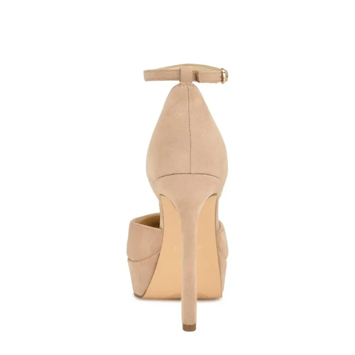 Laken Ankle Strap Heels Light Natural Women Nine West Heels