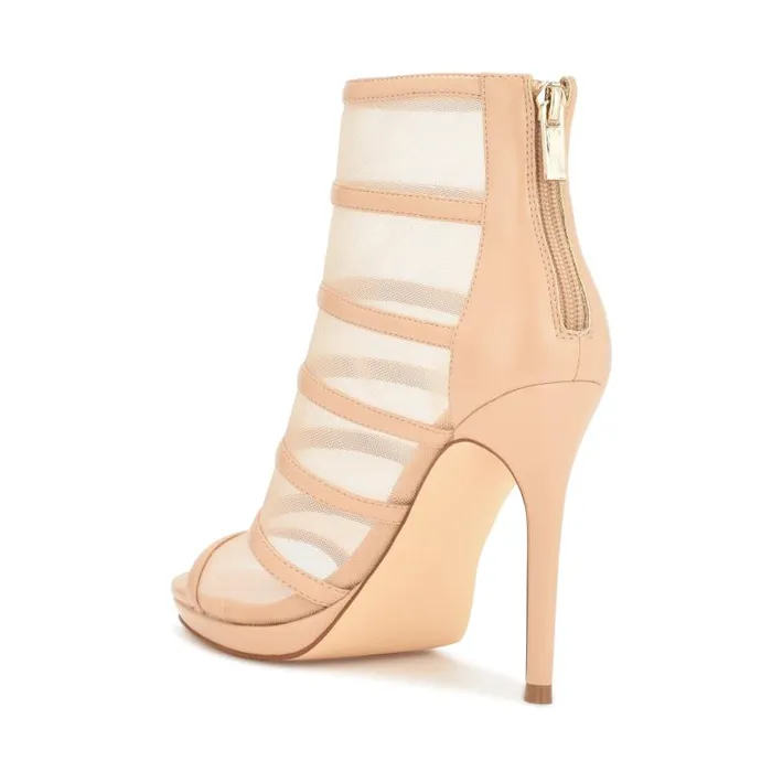 Larang Mesh Peep Toe Booties Warm Blush Women Nine West Boots and Booties
