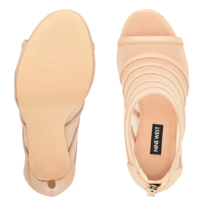 Larang Mesh Peep Toe Booties Warm Blush Women Nine West Boots and Booties