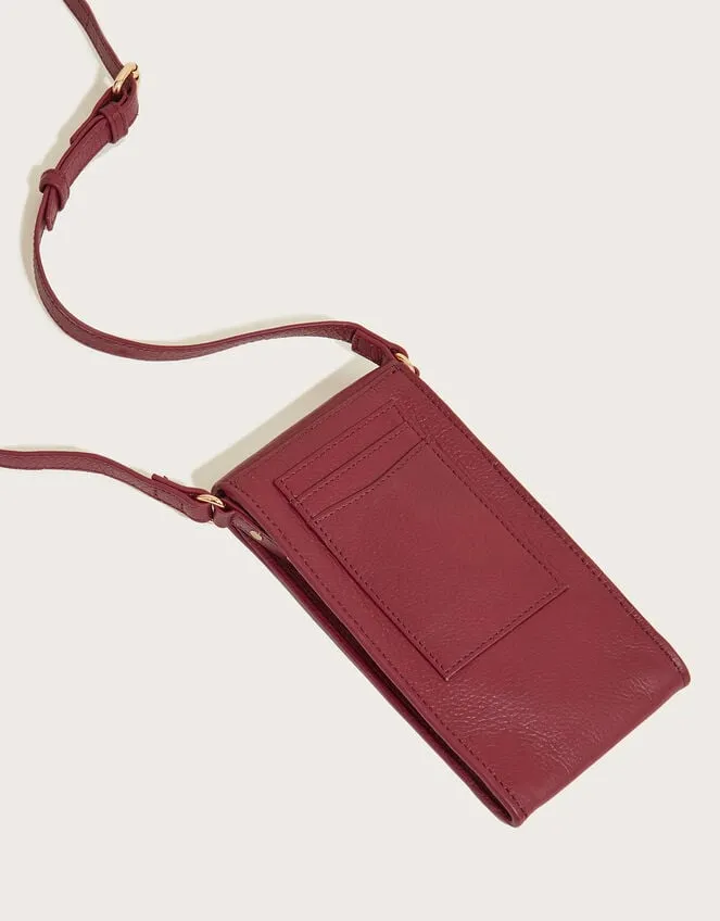 Leather Phone Holder Red Women Monsoon Bags and Purses