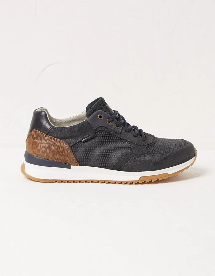 Leather Trainer Navy Men FatFace Trainers