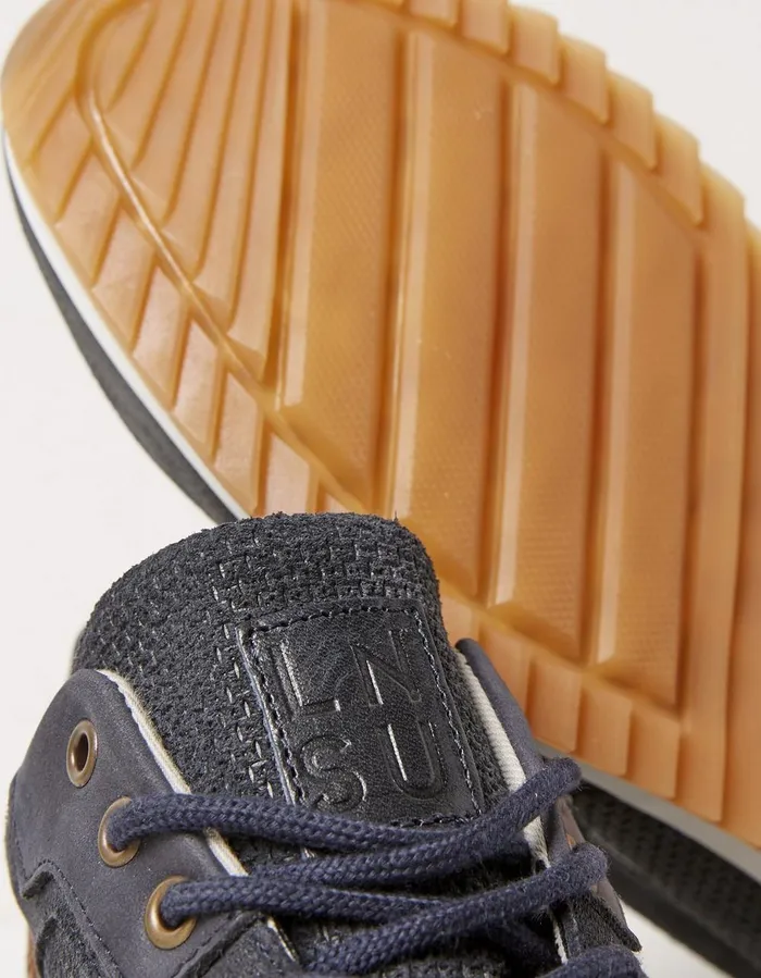 Leather Trainer Navy Men FatFace Trainers