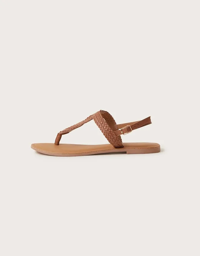 Leather Twist Toe Post Sandals Tan Women Monsoon Sandals