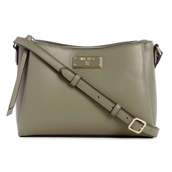 Leonel Triple Compartment Crossbody Faded Army WomenMen Nine West Crossbody