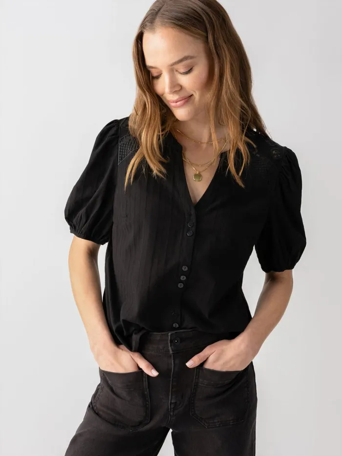 Lift Me Up Blouse Black Women Sanctuary Clothing Tees and Tops