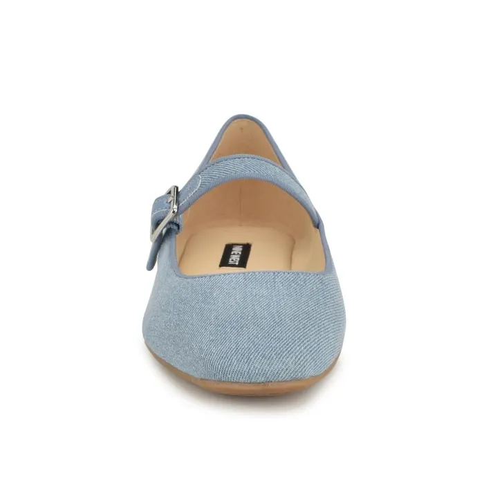 Lilow Square Toe Mary Jane Flats Denim Women Nine West Ballets