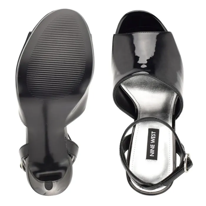 Limbery Anke Strap Sandals Black Patent Women Nine West Sandals