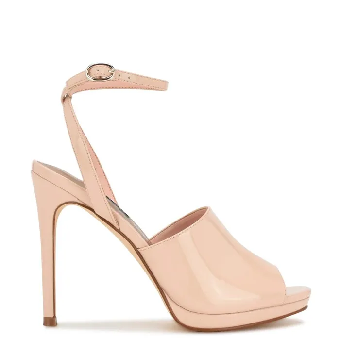 Limbery Anke Strap Sandals Light Natural Patent Women Nine West Sandals