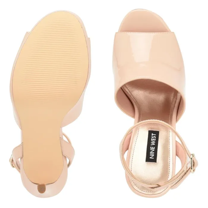Limbery Anke Strap Sandals Light Natural Patent Women Nine West Sandals