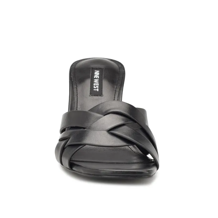 Linette Heeled Slide Sandals Black Women Nine West Heels