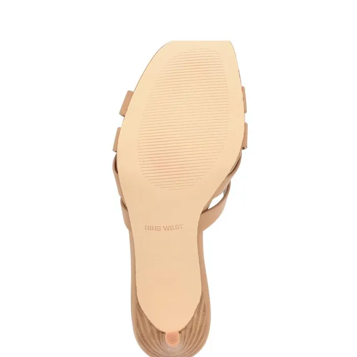 Linette Heeled Slide Sandals Natural Women Nine West Heels