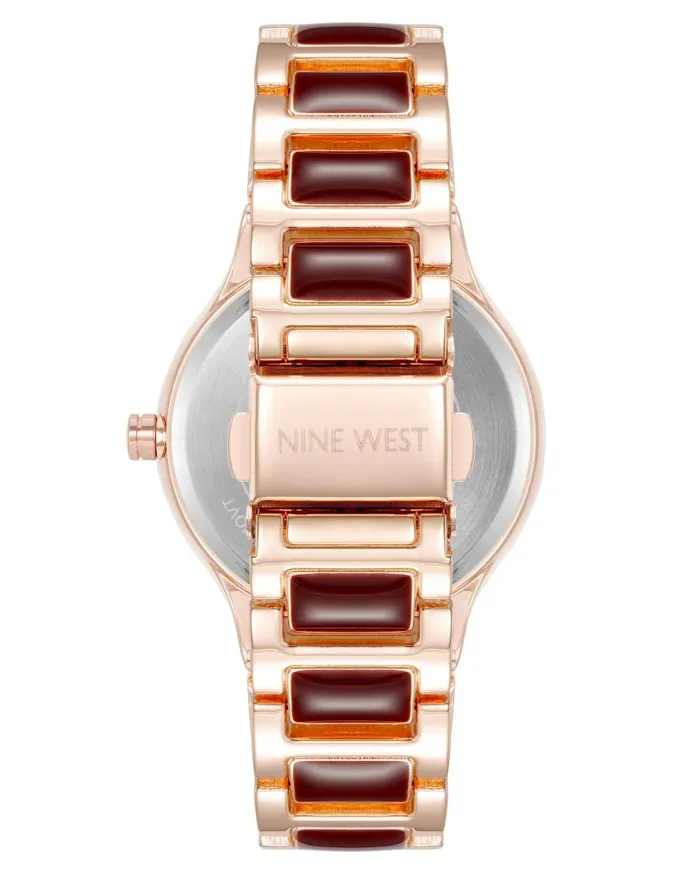 Link Bracelet Watch Burgundyrose Gold WomenMen Nine West Watches
