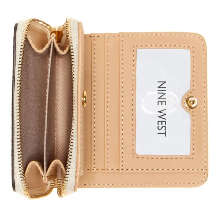 Linnette Small Zip Around Wallet Beige WomenMen Nine West Clutches and Wallets