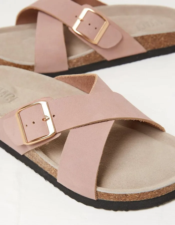 Lois Crossover Footbed Sandal Rose Pink Women FatFace Sandals