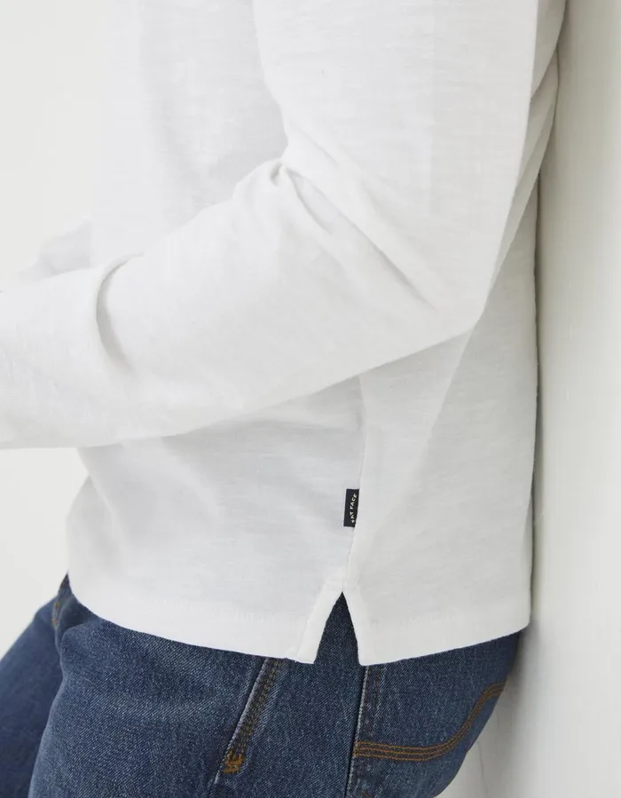 Long Sleeve Slub Henley T Shirt White Men FatFace TShirts