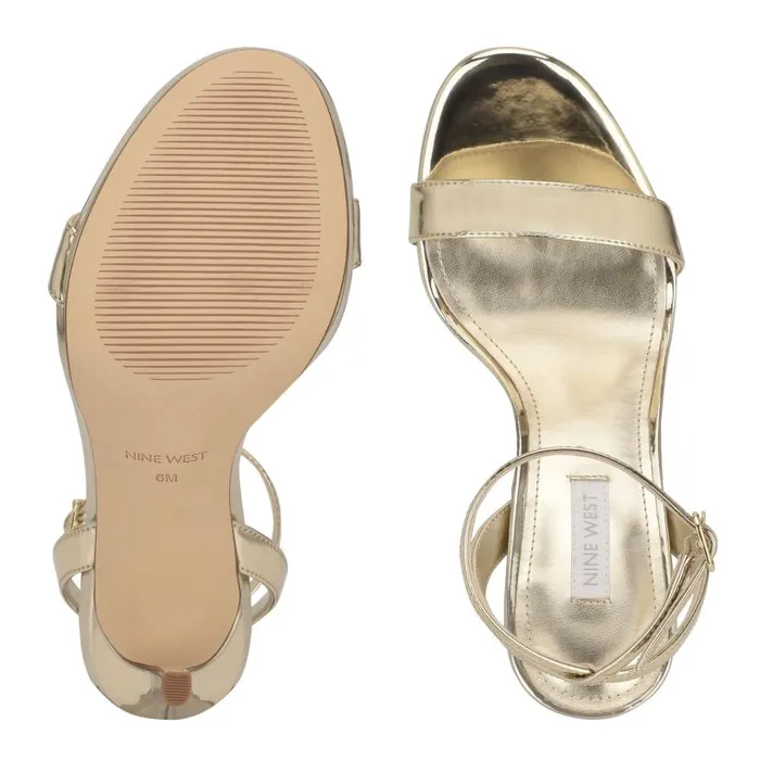 Loola Ankle Strap Sandals Platino Women Nine West Heels