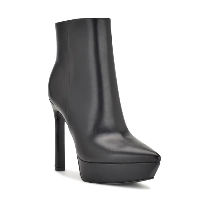 Loraa Platform Booties Black Women Nine West Boots and Booties