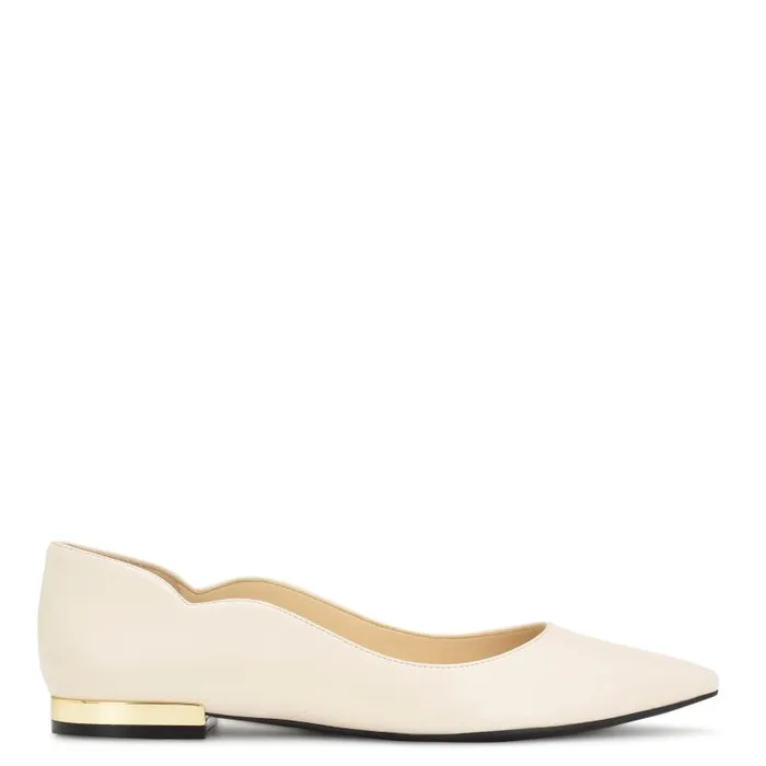 Lovlady Pointy Toe Flats Chic Cream Women Nine West Flats and Loafers