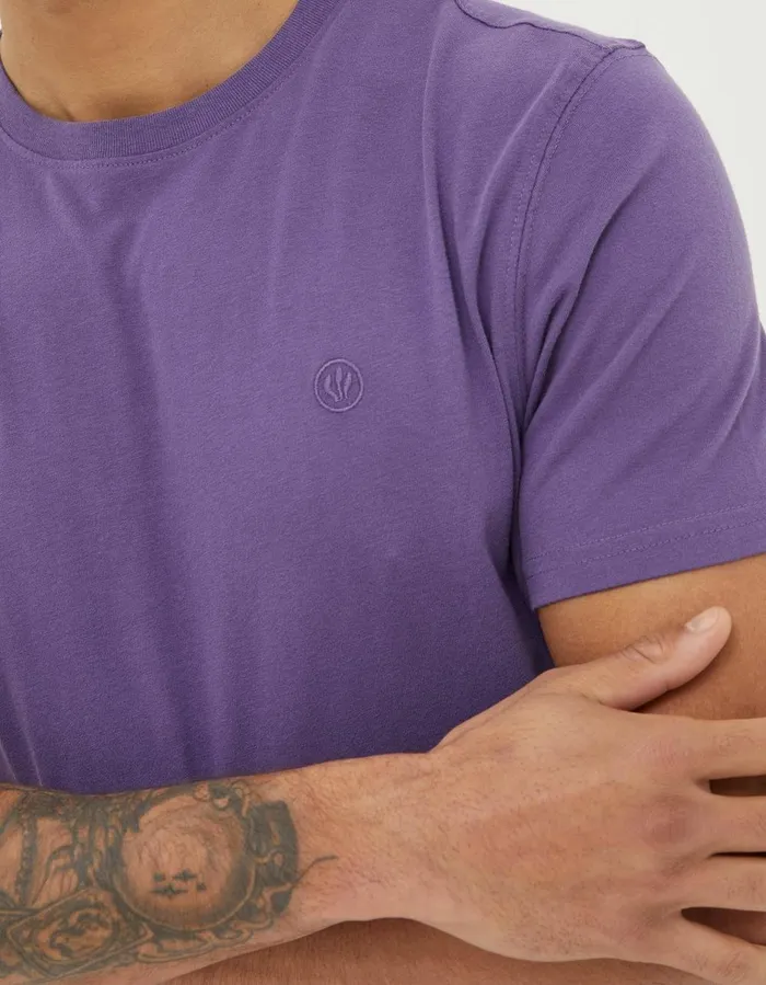 Lulworth Organic Crew TShirt Purple Men FatFace TShirts