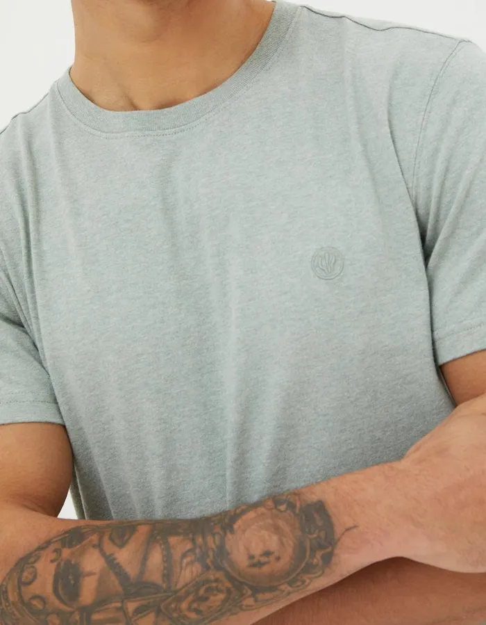 Lulworth Organic Crew TShirt Sage Green Men FatFace TShirts
