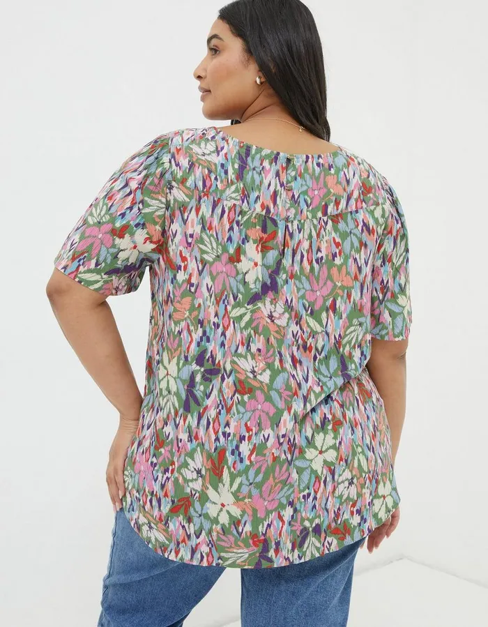 Lyndy Expressive Floral Blouse Light Green Women FatFace Shirts and Blouses