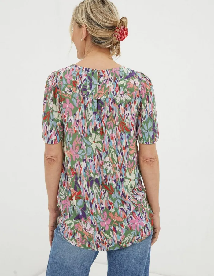 Lyndy Expressive Floral Blouse Light Green Women FatFace Shirts and Blouses