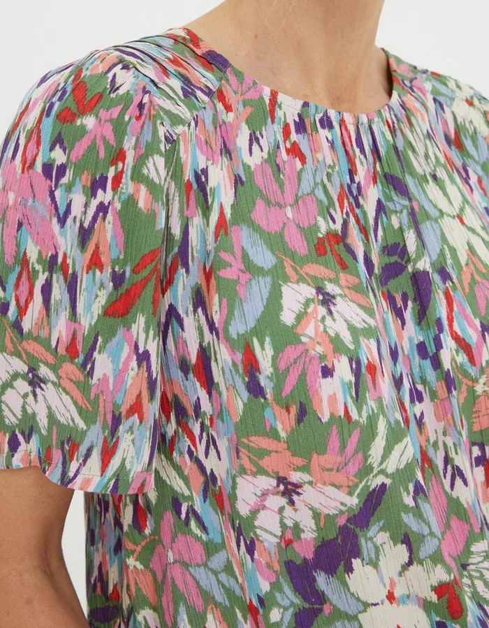 Lyndy Expressive Floral Blouse Light Green Women FatFace Shirts and Blouses
