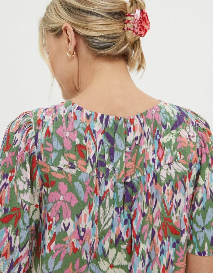Lyndy Expressive Floral Blouse Light Green Women FatFace Shirts and Blouses
