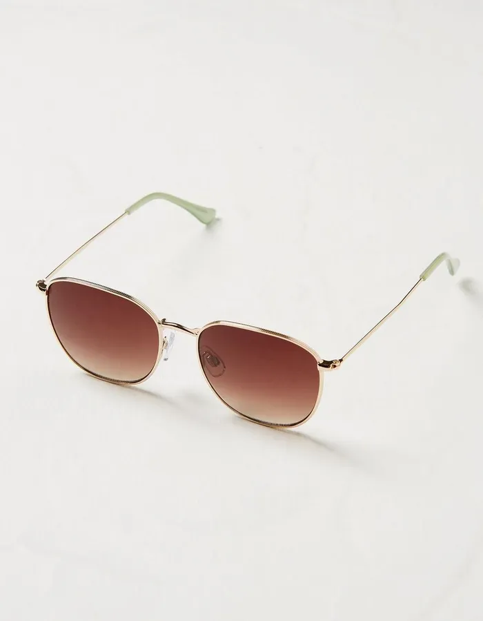 Maddie Retro Sunglasses Gold Women FatFace Sunglasses