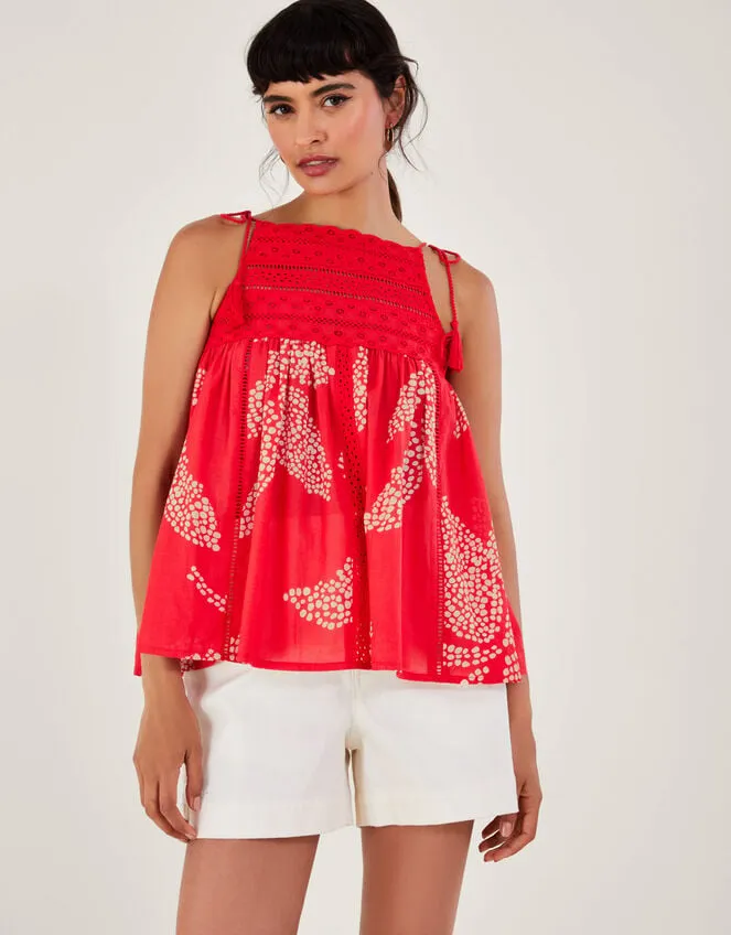Mahi Halter High Neck Cami Top Red Women Monsoon Tops and Blouses