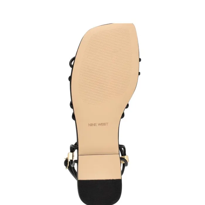 Majah Strappy Flat Sandals Black Women Nine West Sandals