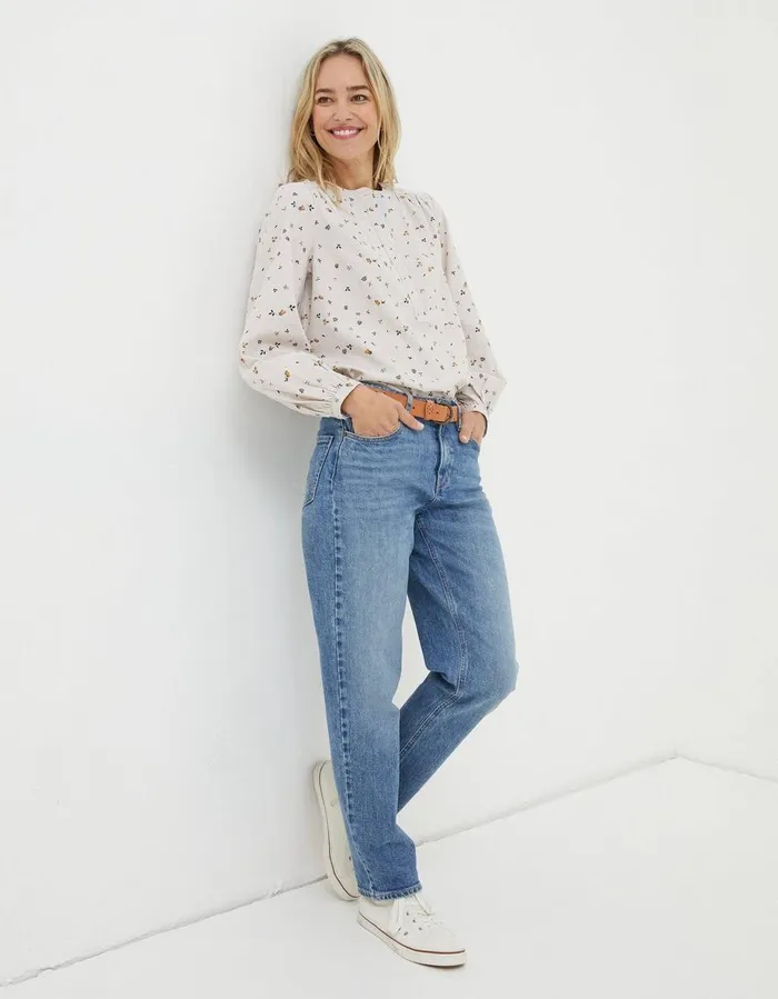Mallie Ditsy Shirt Oatmeal Women FatFace Shirts and Blouses
