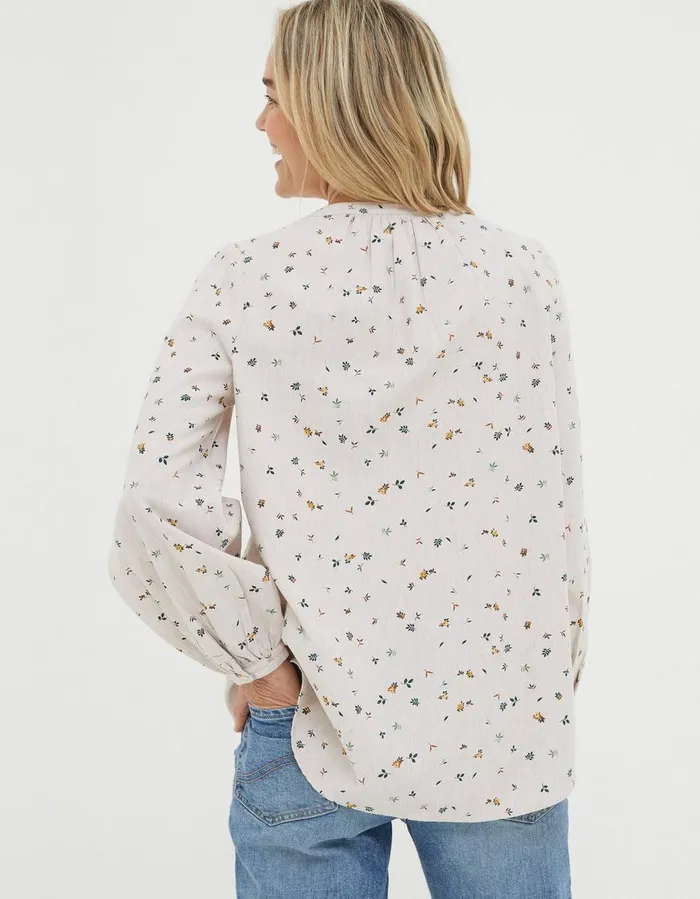 Mallie Ditsy Shirt Oatmeal Women FatFace Shirts and Blouses