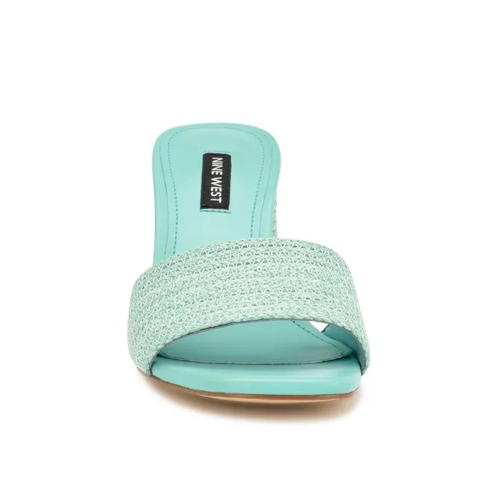 Mapeli Heeled Slide Sandals Aqua Blue Women Nine West Heels