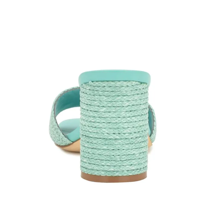 Mapeli Heeled Slide Sandals Aqua Blue Women Nine West Heels