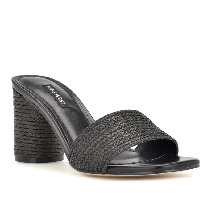 Mapeli Heeled Slide Sandals Black Women Nine West Sandals