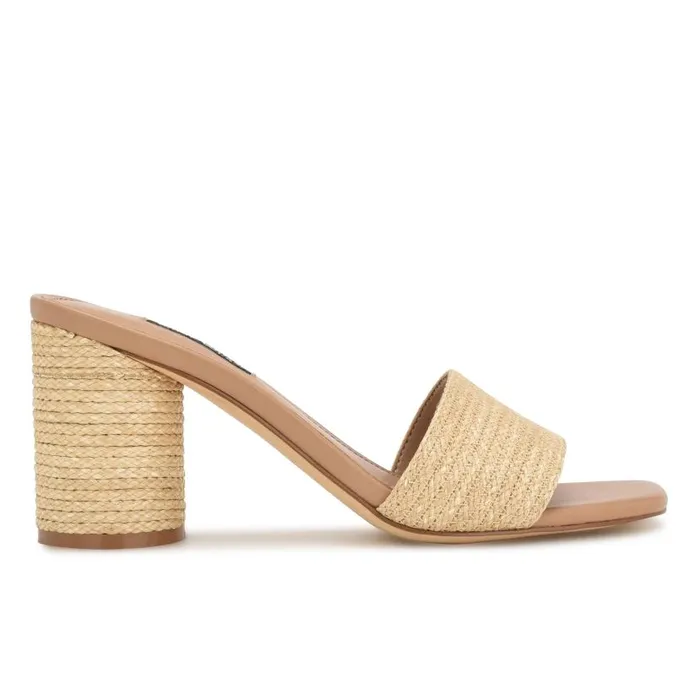 Mapeli Heeled Slide Sandals Natural Women Nine West Heels