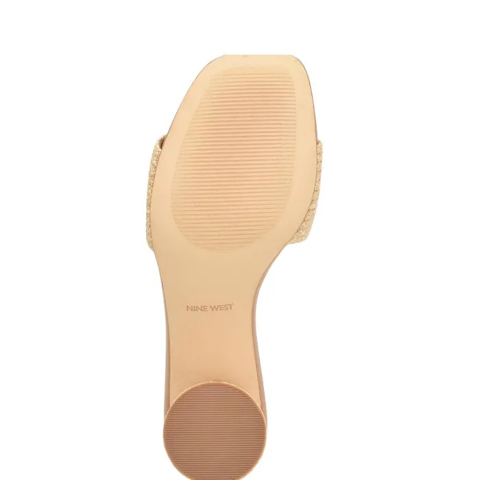 Mapeli Heeled Slide Sandals Natural Women Nine West Heels