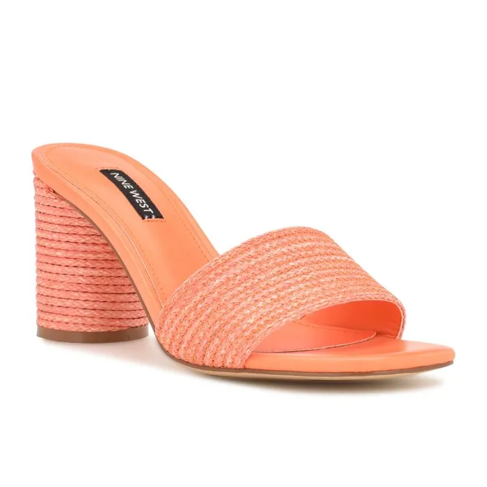 Mapeli Heeled Slide Sandals Orange Women Nine West Sandals