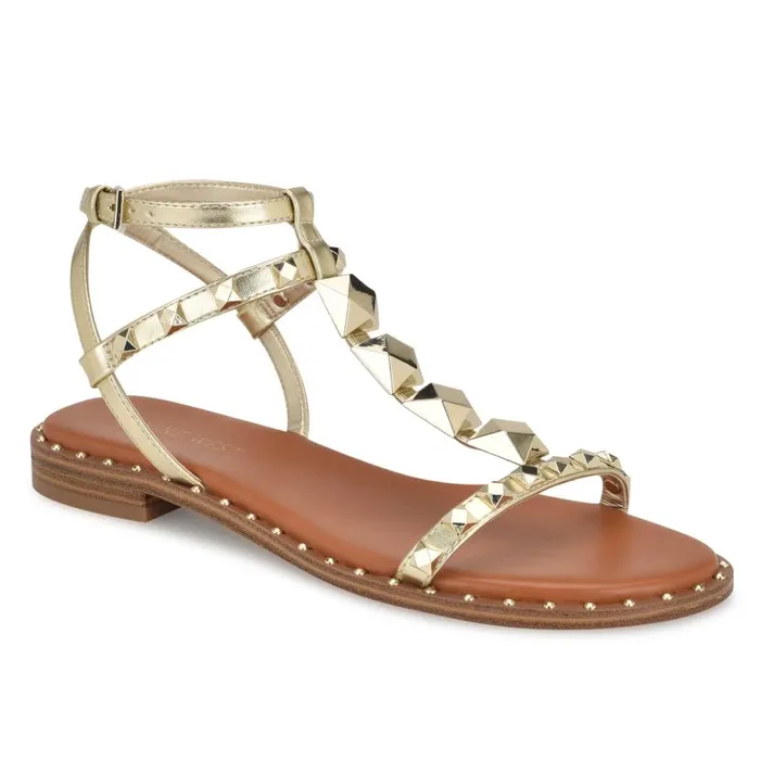 Marcila Studded Ankle Strap Sandals Platino Women Nine West Sandals