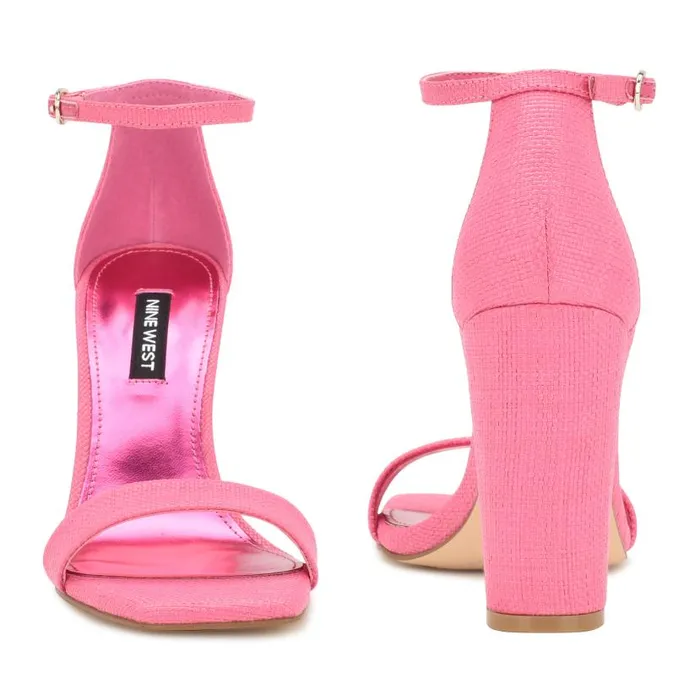 Marrie Ankle Strap Sandals Pink Raffia Women Nine West Sandals