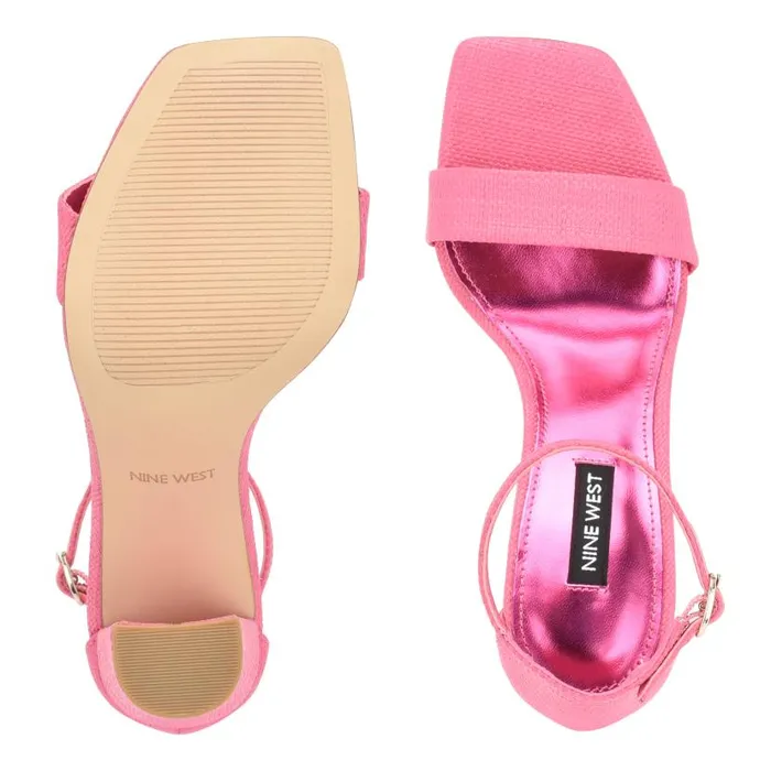 Marrie Ankle Strap Sandals Pink Raffia Women Nine West Sandals