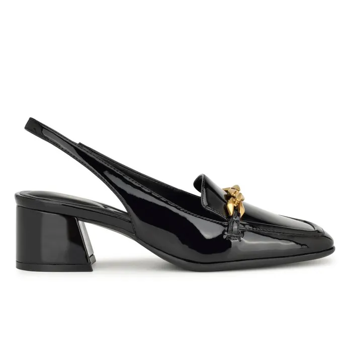 Mella 92159 Block Heel Slingbacks Black Women Nine West Heels