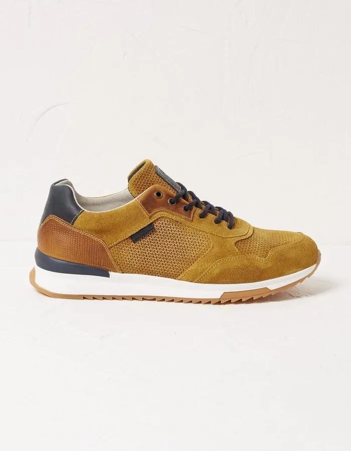 Men039s Leather Trainers Mustard Men FatFace Trainers