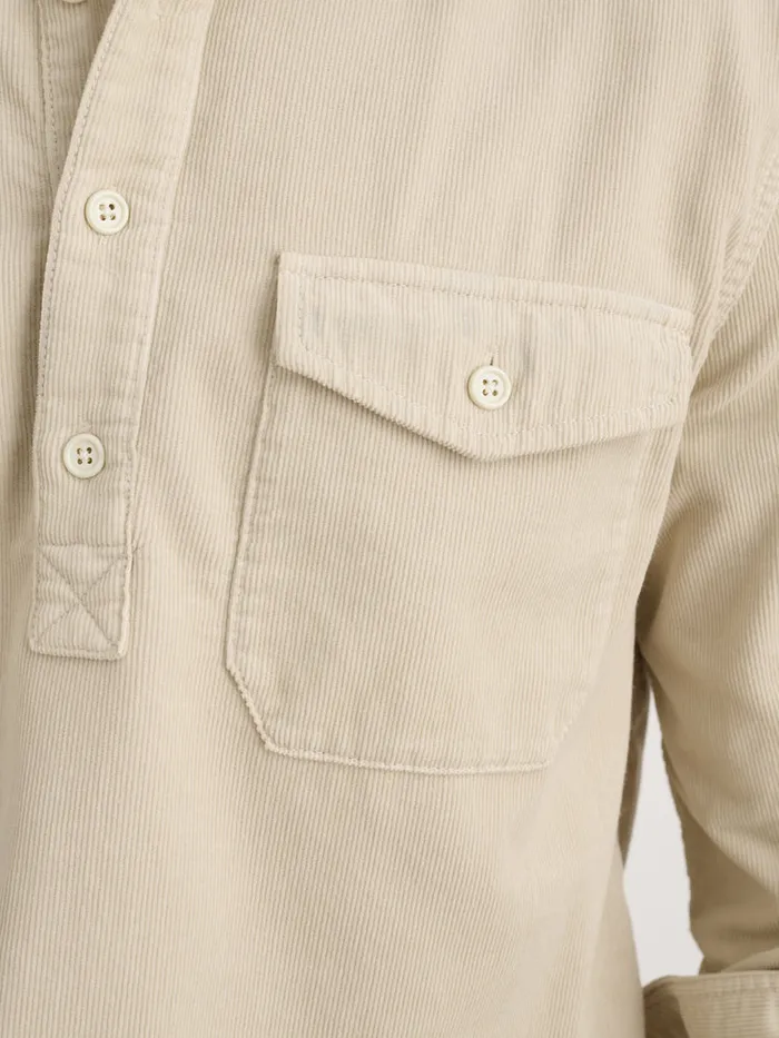 Men Alex Mill Shirts Carter Popover Shirt In Fine Wale Corduroy Light Putty