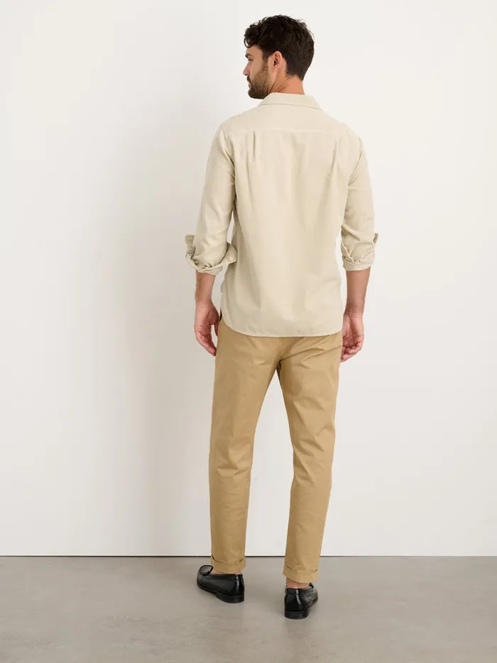 Men Alex Mill Shirts Carter Popover Shirt In Fine Wale Corduroy Light Putty